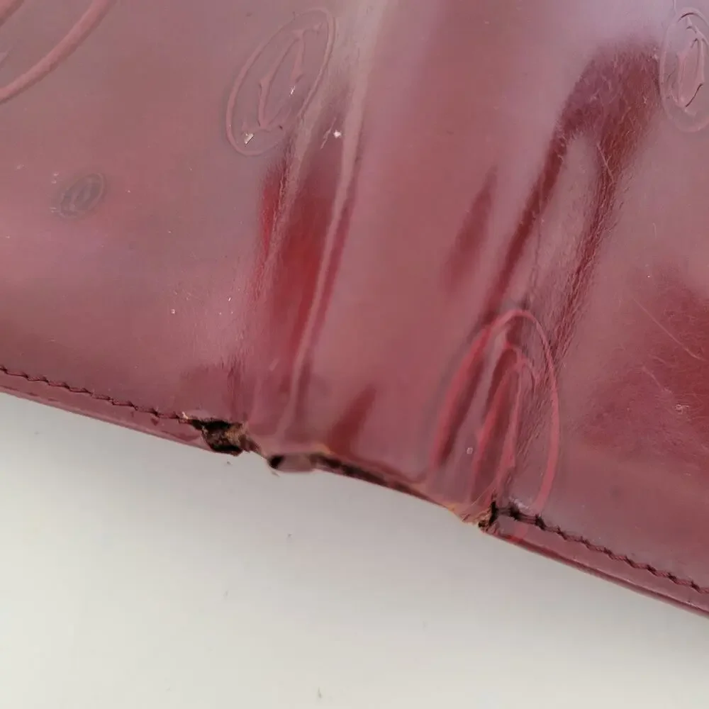 Cartier Happy‎ Birthday Men's Bifold Leather Red Wallet Medium Card Bill Holder